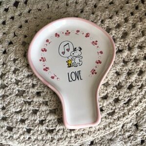 Rae Dunn Peanuts Snoopy Valentine Ceramic Spoon Rest